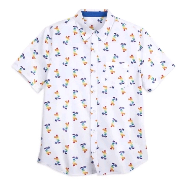 Mickey Mouse rainbow unisex woven shirt size M - Picture 2 of 4